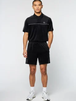 Sergio Tacchini View All<Lioni Velour Short Archivio- Black Beauty