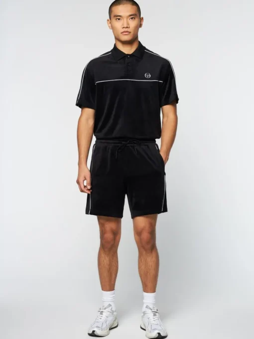 Sergio Tacchini View All<Lioni Velour Short Archivio- Black Beauty
