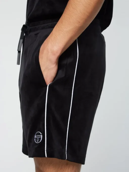 Sergio Tacchini View All<Lioni Velour Short Archivio- Black Beauty