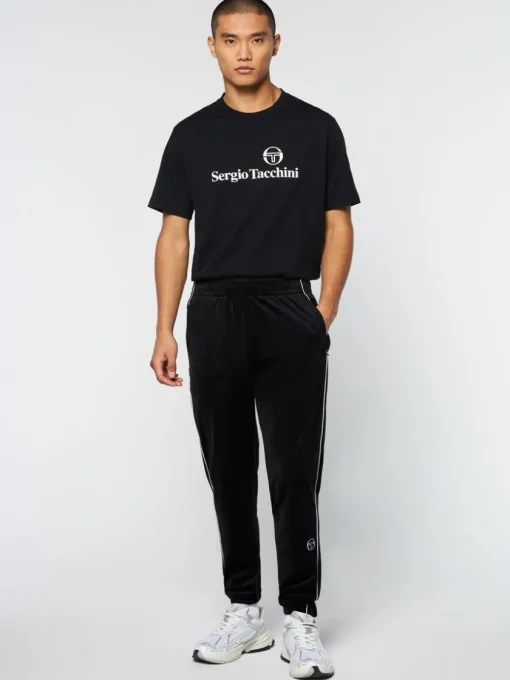 Sergio Tacchini Pants And Sweatpants<Lioni Velour Track Pant- Black Beauty