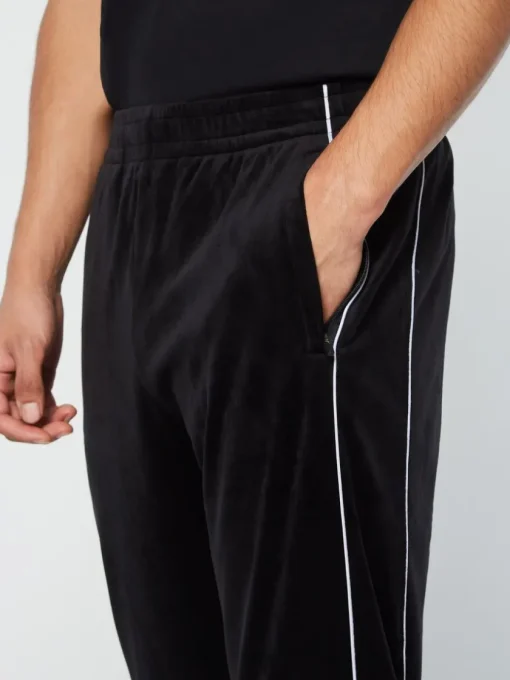 Sergio Tacchini Pants And Sweatpants<Lioni Velour Track Pant- Black Beauty