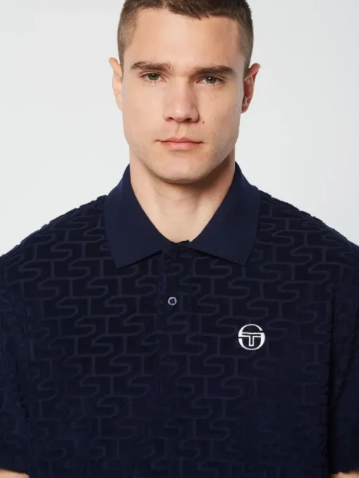 Sergio Tacchini View All<Livata Monogram Polo- Maritime Blue