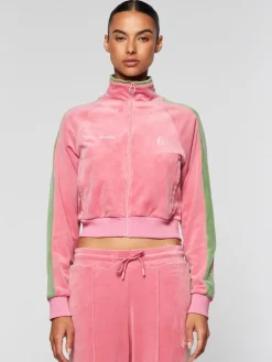 Sergio Tacchini View All<Miss Carlotta Velour Track Jacket- Wild Rose