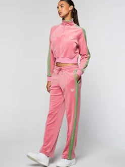 Sergio Tacchini View All<Miss Carlotta Velour Track Jacket- Wild Rose