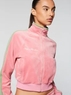 Sergio Tacchini View All<Miss Carlotta Velour Track Jacket- Wild Rose