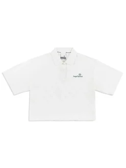Sergio Tacchini For The Court<Monogram Jacquard Cropped Polo- Gardenia