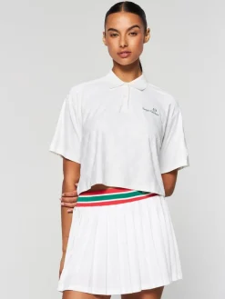 Sergio Tacchini For The Court<Monogram Jacquard Cropped Polo- Gardenia