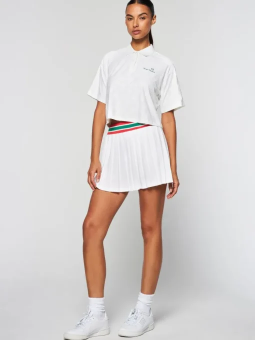 Sergio Tacchini For The Court<Monogram Jacquard Cropped Polo- Gardenia