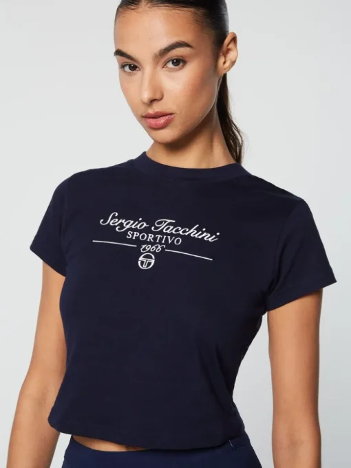 Sergio Tacchini View All<Nicola Graphic T-Shirt- Maritime Blue