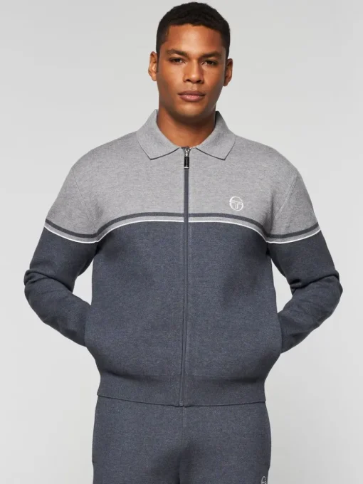 Sergio Tacchini Knitwear<Nostra Track Jacket- Dark Grey/ Melange