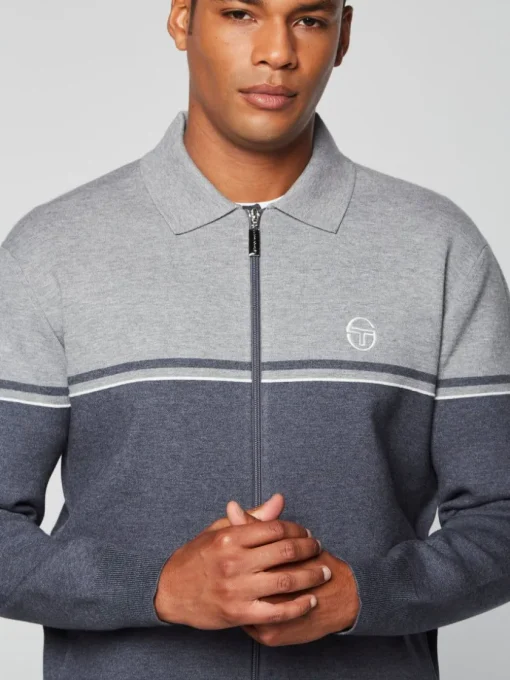 Sergio Tacchini Knitwear<Nostra Track Jacket- Dark Grey/ Melange