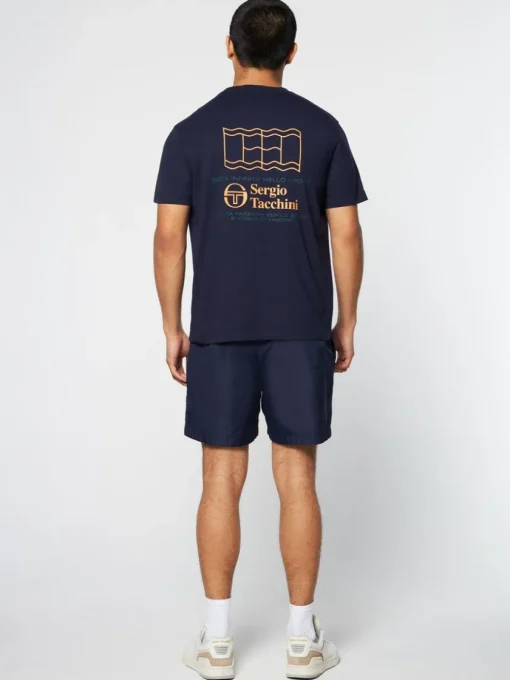 Sergio Tacchini For The Court<Onda T-Shirt- Maritime Blue