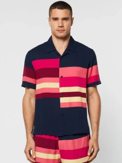 Sergio Tacchini View All<Pennellata Cabana Shirt- Maritime Blue/ Multi