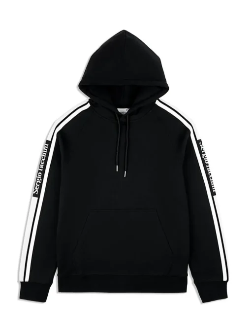 Sergio Tacchini View All<Pereto Tape Hoodie- Black Beauty