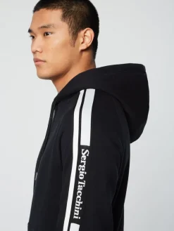 Sergio Tacchini View All<Pereto Tape Hoodie- Black Beauty