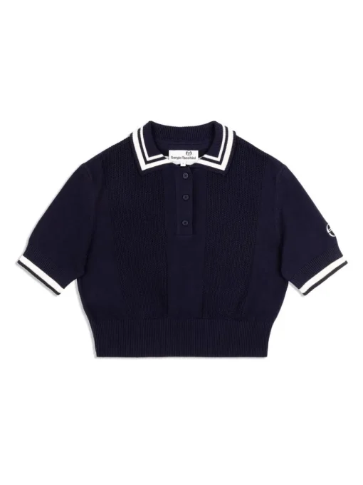 Sergio Tacchini For The Court<Perla Knit Cropped Polo- Maritime Blue