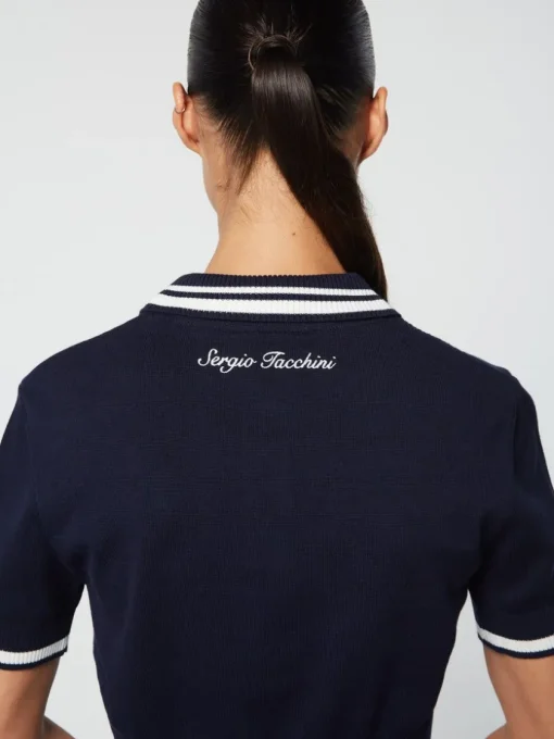 Sergio Tacchini For The Court<Perla Knit Cropped Polo- Maritime Blue