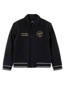 Sergio Tacchini View All<Prep Wool Varsity Jacket- Black
