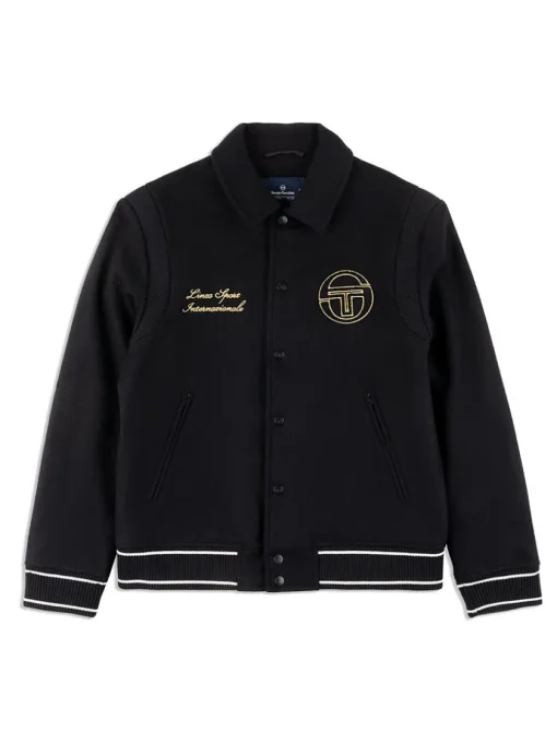 Sergio Tacchini View All<Prep Wool Varsity Jacket- Black