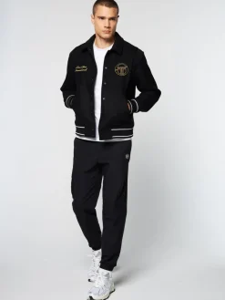 Sergio Tacchini View All<Prep Wool Varsity Jacket- Black