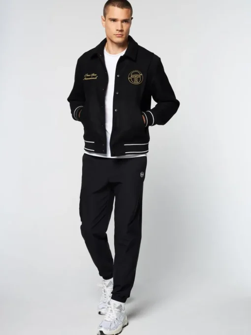 Sergio Tacchini View All<Prep Wool Varsity Jacket- Black