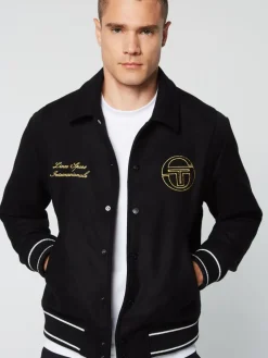 Sergio Tacchini View All<Prep Wool Varsity Jacket- Black