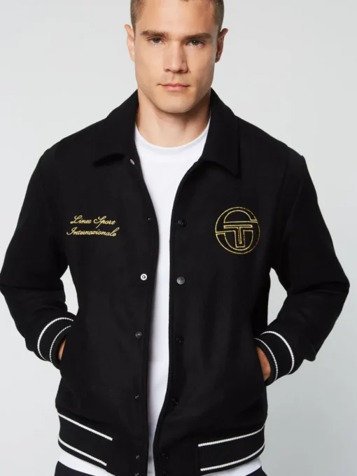 Sergio Tacchini View All<Prep Wool Varsity Jacket- Black
