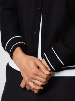Sergio Tacchini View All<Prep Wool Varsity Jacket- Black
