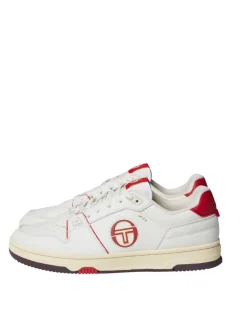 Sergio Tacchini For The Court<Prime Shot Da Sneaker- Antique White/ Almond Oil/ Adrenaline Red