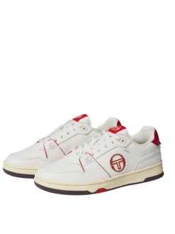Sergio Tacchini For The Court<Prime Shot Da Sneaker- Antique White/ Almond Oil/ Adrenaline Red