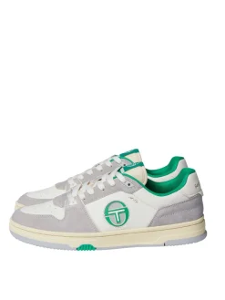 Sergio Tacchini Shoes<Prime Shot Da Sneaker- Antique White/ Almond Oil/ Bright Green