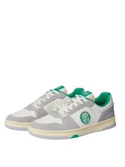 Sergio Tacchini Shoes<Prime Shot Da Sneaker- Antique White/ Almond Oil/ Bright Green