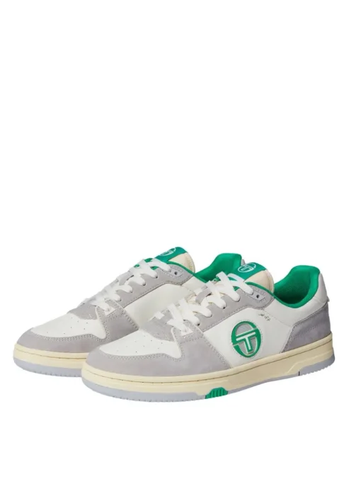 Sergio Tacchini Shoes<Prime Shot Da Sneaker- Antique White/ Almond Oil/ Bright Green