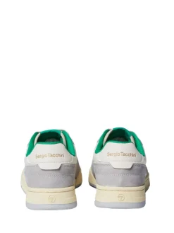 Sergio Tacchini Shoes<Prime Shot Da Sneaker- Antique White/ Almond Oil/ Bright Green