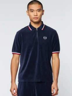 Sergio Tacchini Velour<Primo Velour Polo- Maritime Blue