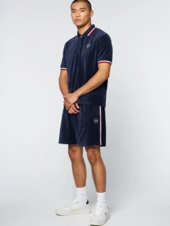 Sergio Tacchini Velour<Primo Velour Polo- Maritime Blue