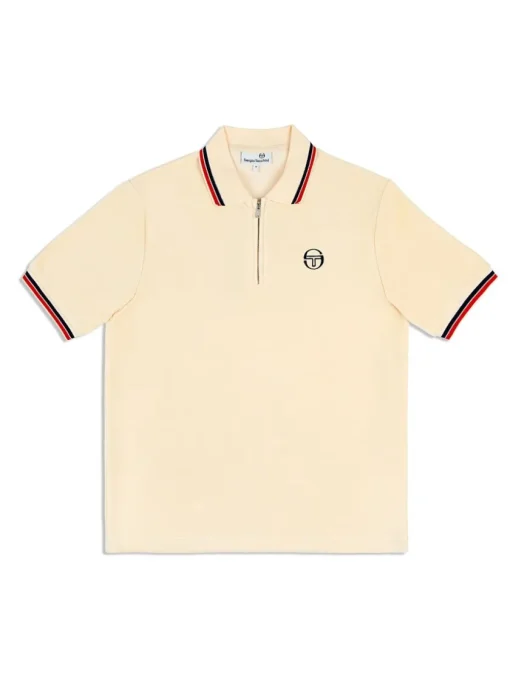 Sergio Tacchini View All<Primo Velour Polo- Pearl Ivory