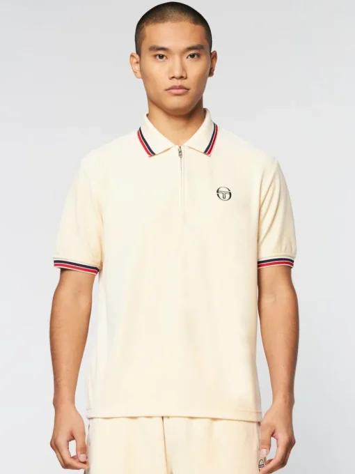 Sergio Tacchini View All<Primo Velour Polo- Pearl Ivory