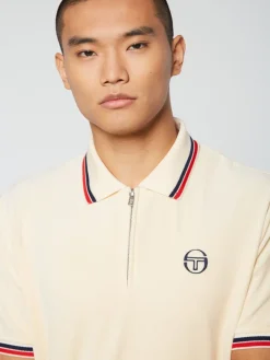 Sergio Tacchini View All<Primo Velour Polo- Pearl Ivory