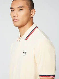 Sergio Tacchini View All<Primo Velour Polo- Pearl Ivory