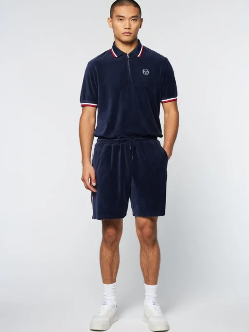 Sergio Tacchini Matching Separates<Primo Velour Short- Maritime Blue
