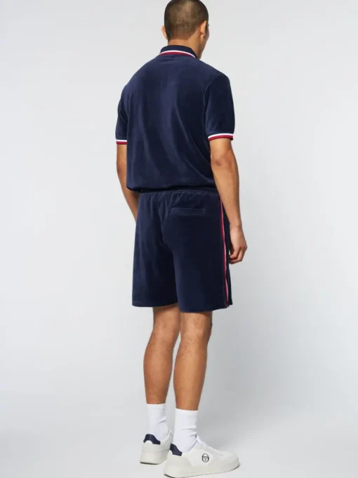Sergio Tacchini Matching Separates<Primo Velour Short- Maritime Blue