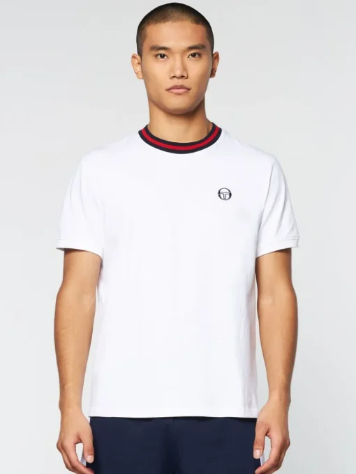 Sergio Tacchini T-Shirts<Rainer T-Shirt- White/ Adrenaline Rush