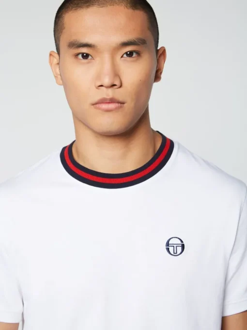 Sergio Tacchini T-Shirts<Rainer T-Shirt- White/ Adrenaline Rush