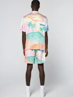 Sergio Tacchini Matching Separates<Riviera Camp Shirt- Deep Mint/ Multi