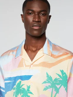 Sergio Tacchini Matching Separates<Riviera Camp Shirt- Deep Mint/ Multi