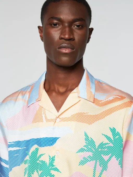 Sergio Tacchini Matching Separates<Riviera Camp Shirt- Deep Mint/ Multi
