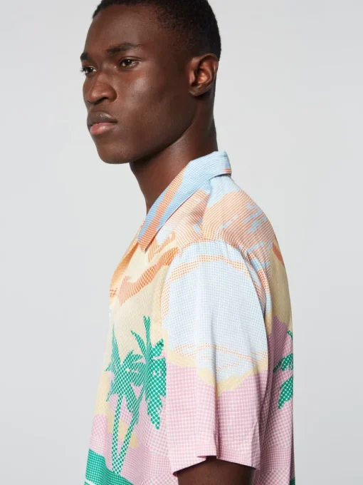 Sergio Tacchini Matching Separates<Riviera Camp Shirt- Deep Mint/ Multi