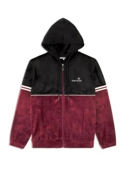 Sergio Tacchini View All<Scopeto Full-Zip Velour Hoodie- Black Beauty/ Mauve Wine