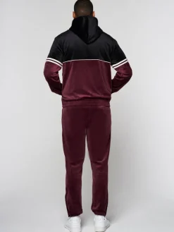 Sergio Tacchini View All<Scopeto Full-Zip Velour Hoodie- Black Beauty/ Mauve Wine